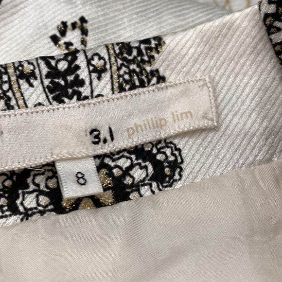 3.1 phillip lim - white/black/gold - paper bag waist puffed pleated skirt - 8 - Picture 11 of 14